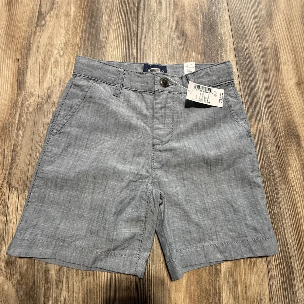 Preppy The Children's Place Chino Shorts Blue Heathered Linen Coastal Kids 5
